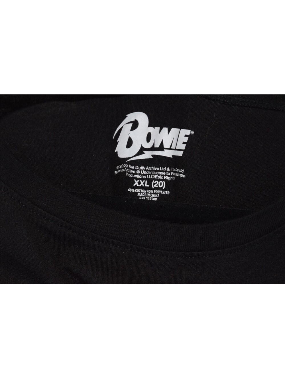 David Bowie Lightning Bolt Leopard Print Graphic Band Tee Black Short Sleeve XXL - Picture 3 of 6